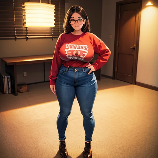 90s dark vintage film style, A petite shy innocent slightly chubby upper body macromastia size breasts Mexican nerdy emo teen, short volumetric brown hair, beautiful detailed brown eyes, cutely detailed lips, super cute highly detailed eyes and face, round...