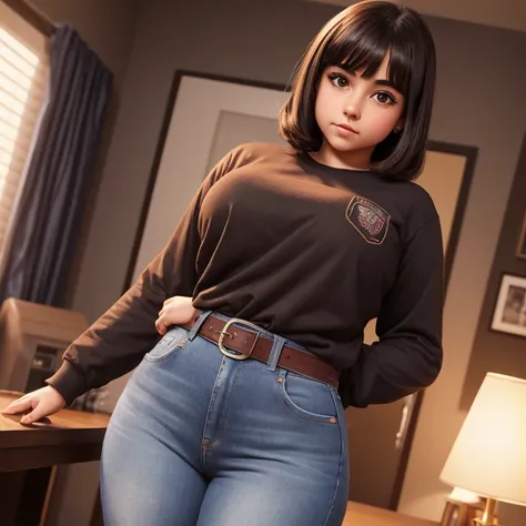 90s dark vintage film style, A thick upper body petite cute shy innocent slightly chubby upper body macromastia size breasts Mexican raven nyuugao nerdy emo teen, short volumetric brown hair, beautiful detailed brown eyes, cutely detailed lips, super cute ...