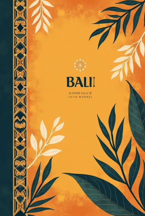 Can you design a menu book cover with bali themed aesthetic? The color base is brownish gold copper alike, give me detailed look of bali themed pattern … i want it to be simple please
