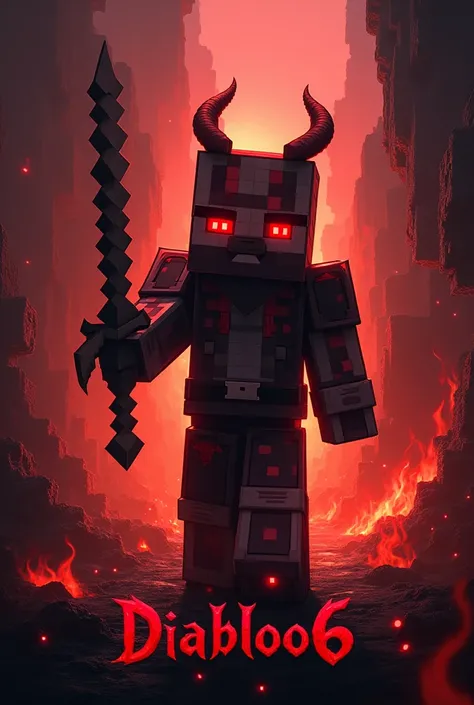  cover that says diabloo66 Minecraft theme, Hell theme .