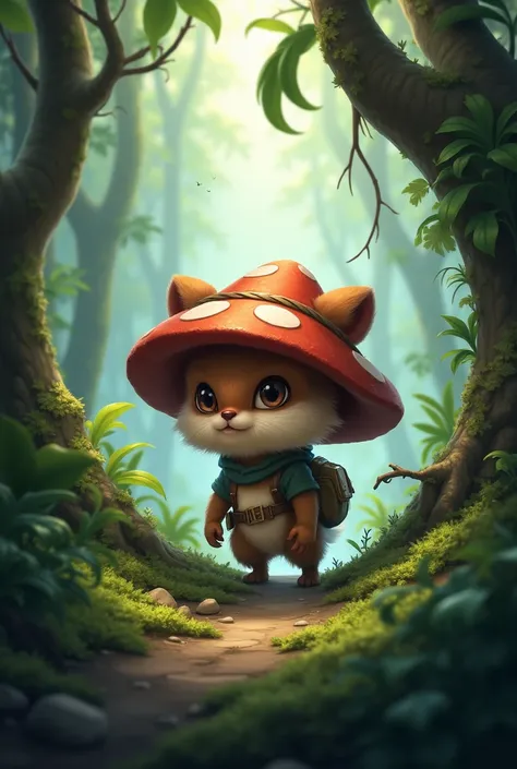 a teemo jungling in a realistic version