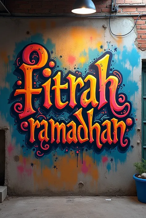 Write a graffiti name ...fitrah ramadhan  in a well designed format