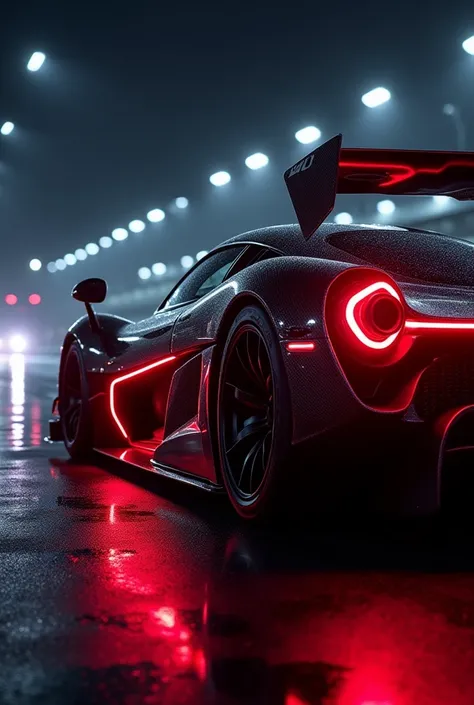  Imagine the Pagani Imola 2020 

The car is positioned on a race track or in an urban setting at night,  where the reflection of the red neon highlights your silhouette even more .  The neon lights are visible in details such as the rear diffuser , the sid...