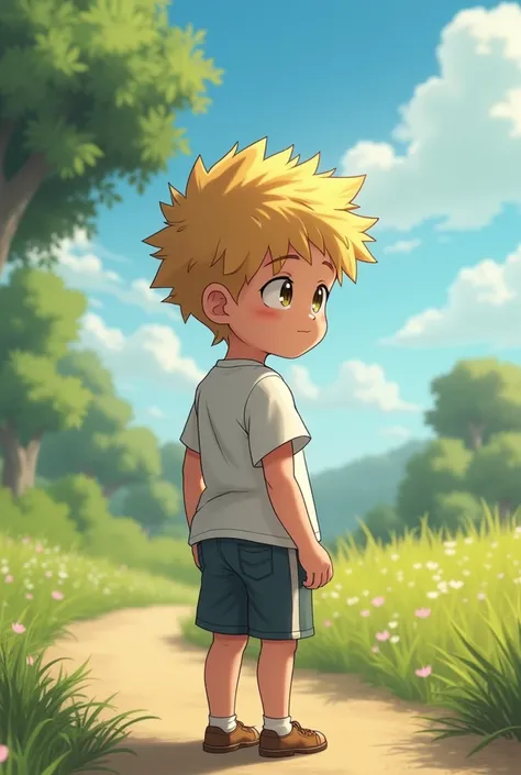 Young and small anime boy showing his ass