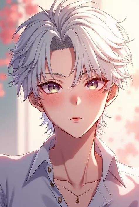 A white haired anime boyfriend