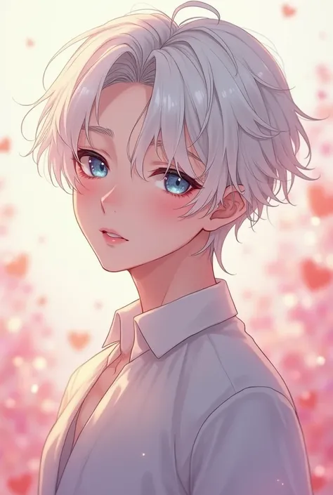 A white haired anime boyfriend