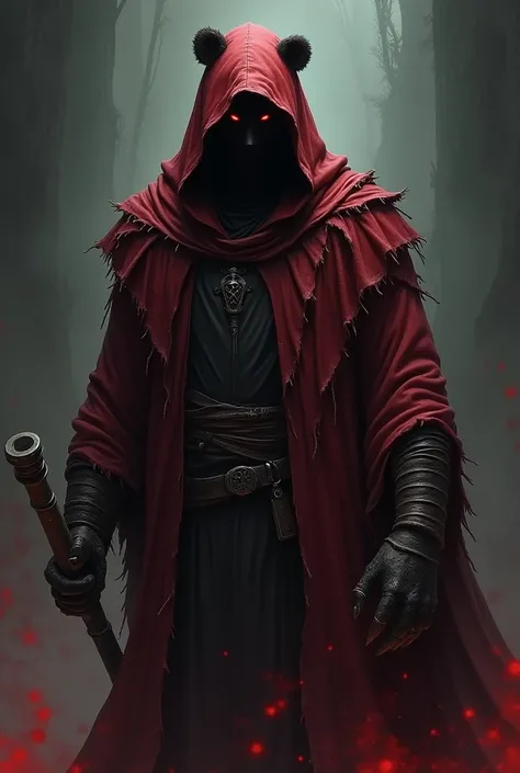 Maltrapilho red and black executioner with bear hoodie