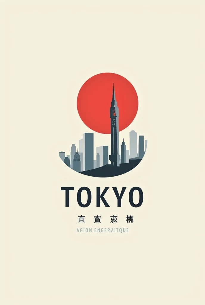 Create a minimalist logo characteristic of Tokyo, architecture，landscape