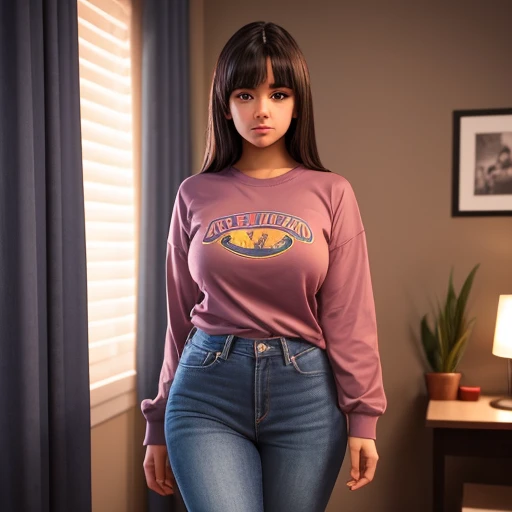 90s dark vintage film style, A petite cute shy innocent chubby upper body macromastia size breasts Mexican raven nyuugao nerdy emo teen, short volumetric brown hair, beautiful detailed brown eyes, cutely detailed lips, super cute highly detailed eyes and f...