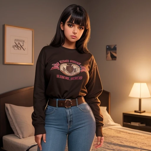 90s dark vintage film style, A petite cute shy innocent slightly chubby upper body macromastia size breasts Mexican raven nyuugao nerdy emo teen, short volumetric brown hair, beautiful detailed brown eyes, cutely detailed lips, super cute highly detailed e...