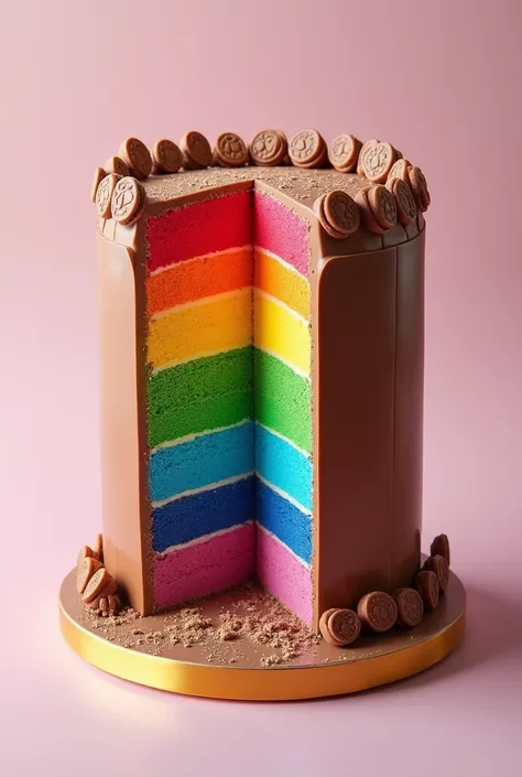 Rainbow kitkat cake