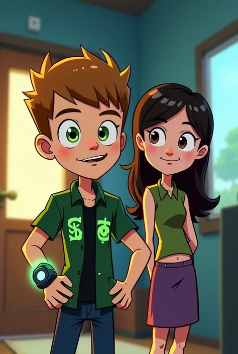 Play the cartoon character Ben 10 with blond hair and his dark-haired cousin who they live in the trailer and that blond boy and this little brunette are almost twins and they, the little brown boy, have magic powers and the white boy with blond hair, who ...