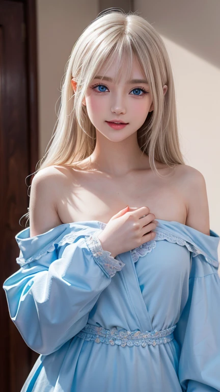 The pieces fly,  top quality, figure, Very detailed,  Details,  high definition , 8k Dende wallpaper, 完璧なダイナミックな構figure,  precise and beautiful eyes,  dress,  super long platinum blonde hair,Bangs that flow between the eyes、 Hair above chest eyes ,  BOLD S...