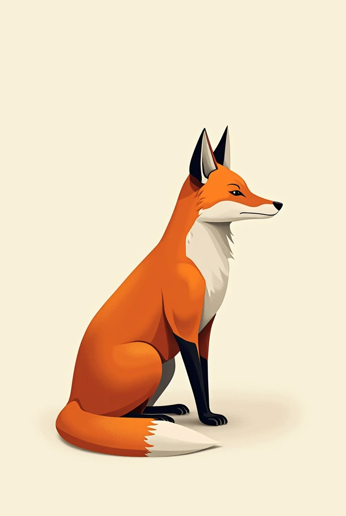 Abstract fox drawing