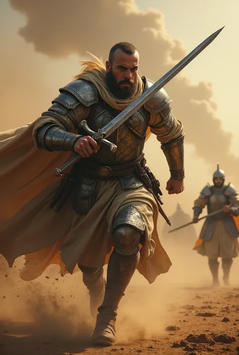 Islamic warrior fighting against the crusaders
