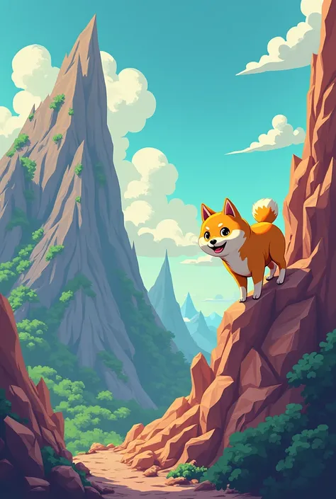 Dogecoins character is climbing Golgoda Hill. The character is about one-tenth the size of the picture.