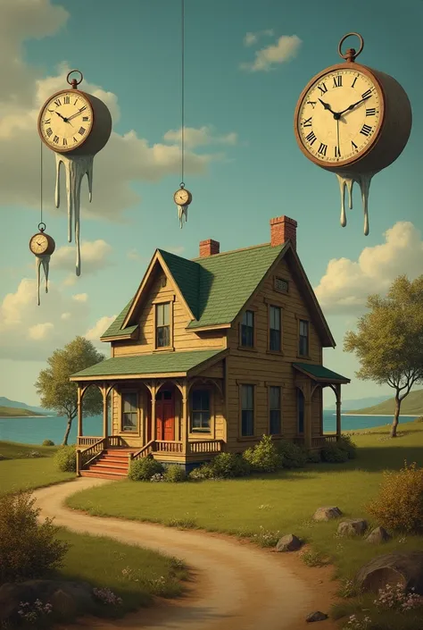 replace salvador dali the persistence of memory with traditional house