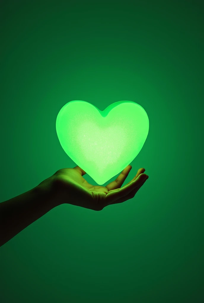 A bright green heart that Vanessa puts in the middle 