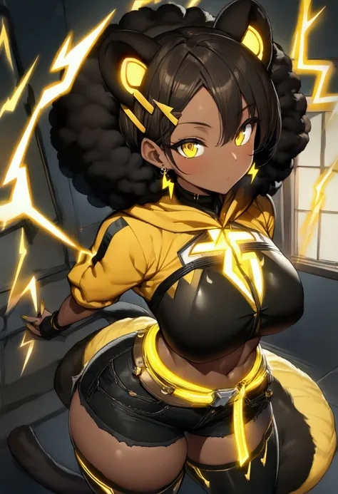 ((Electric Type)) ((Extremely Detailed curvy thick slim fit figure)) ((Extremely Detailed window with Yellow thunderstorm in the background)) ((Extremely Perfect Detailed round Thicc sexy Booty)) ((Extremely Detailed big beautiful beast)) ((Extremely Detai...