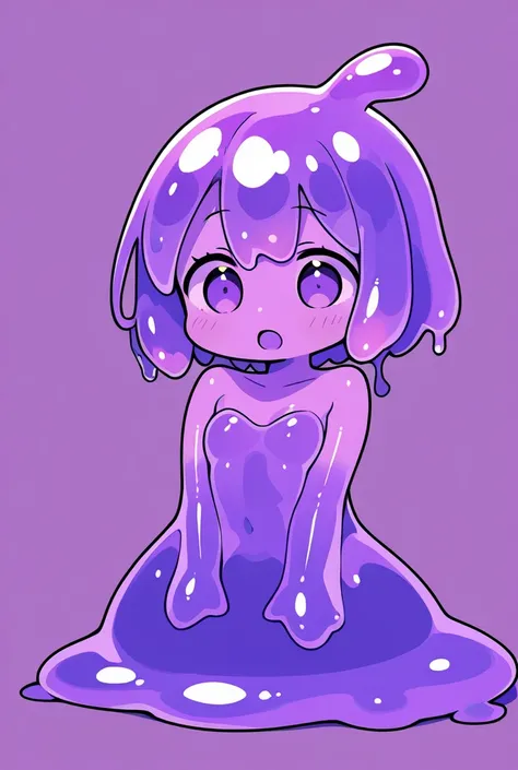  Waifu slime, monster girl, purple color, With background