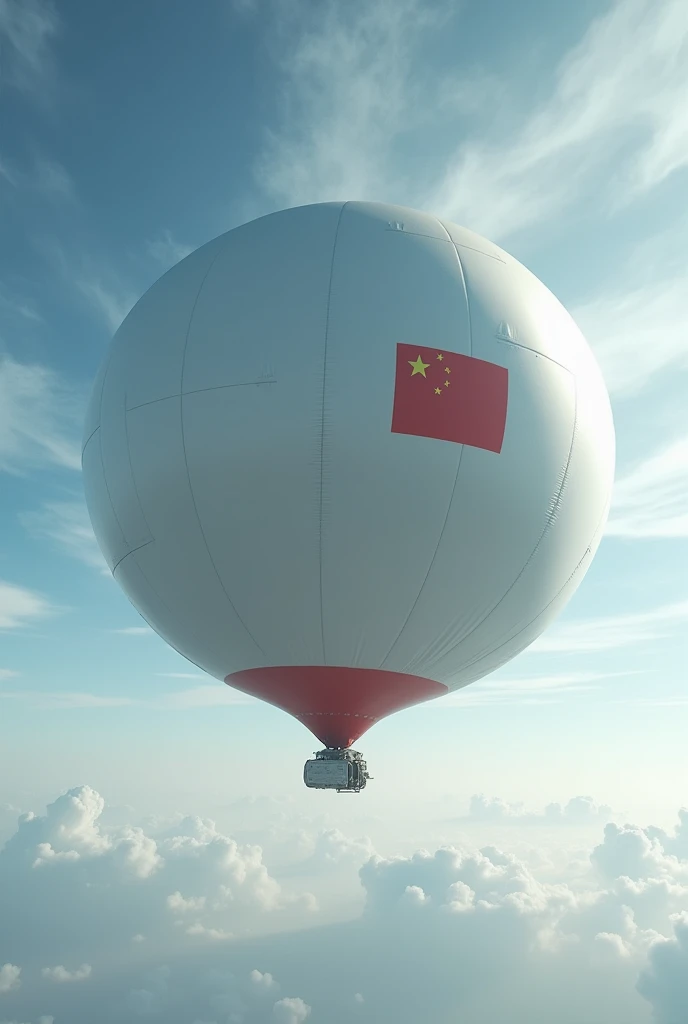 Chinese spy balloon with small satellite attached to it with Chinese flag made on it