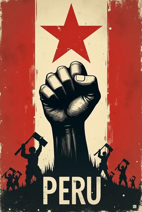 Make me a fascist poster the party your badge is the URN and the flag of Peru red and white ok but its the Nationalist Revolutionary Union Movement the right words but Im missing the letters I told you to notice a fascist poster but let the poster look lik...