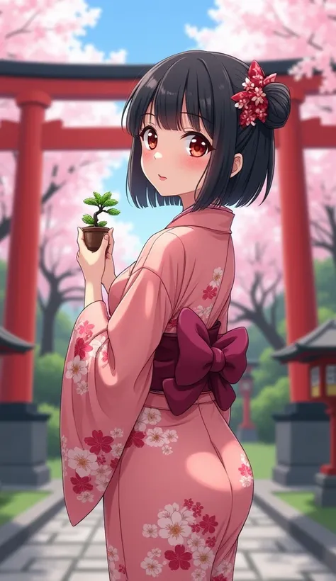 Detailed, cute, photorealistic, masterpiece, brilliant. Anime, animated, very cute manga girl, let her name be keiko, blackish hair, bob cut, red hair ribbon, beautiful reddish anime girl eyes ((lazy theme)), pointed small nose, shiny light pink lips, japn...