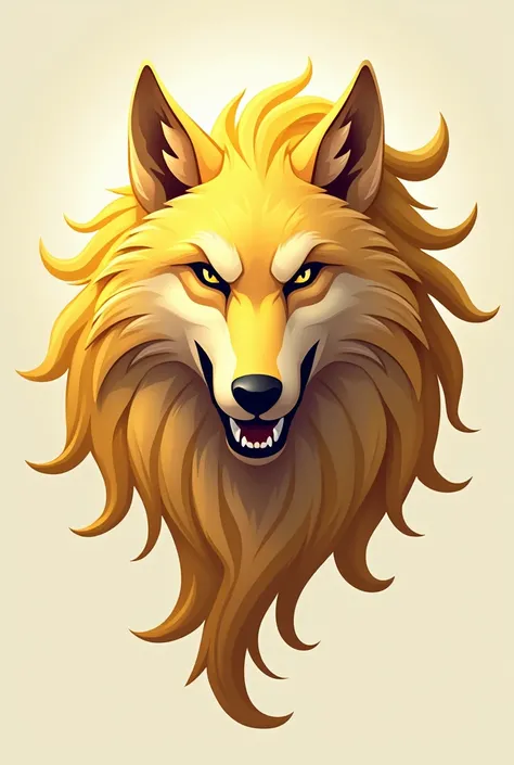 Wolf with blond hair logo 