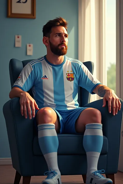 MESSI sit in a chear