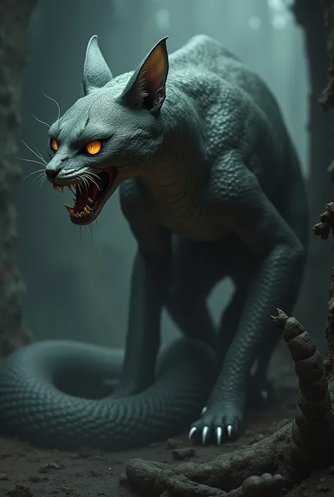 Cat+snake scary fusion