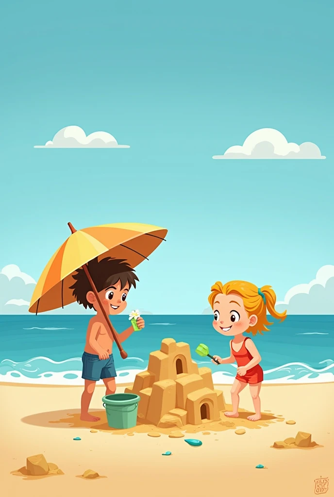 Sure, heres a fun beach dialog for you:

Person 1: Hey, did you hear about the sandcastle competition happening today?
Person 2: Yeah, I heard the competition is going to be tough. Im bringing my bucket and spade game!
Person 1: Oh, I see youre ready to di...