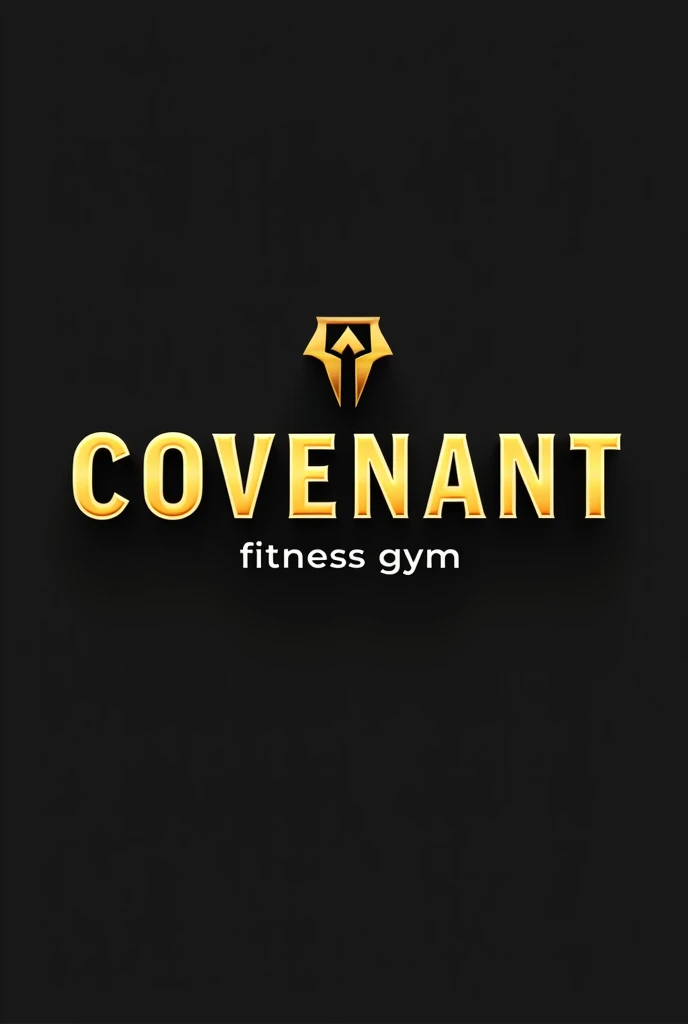 Create an exclusive logo with the letters Covenant for gym in gold color and with small letters that say fitness Gym