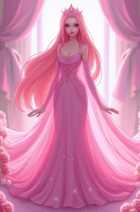 Pink diamond from Steven Universe with long straight hair