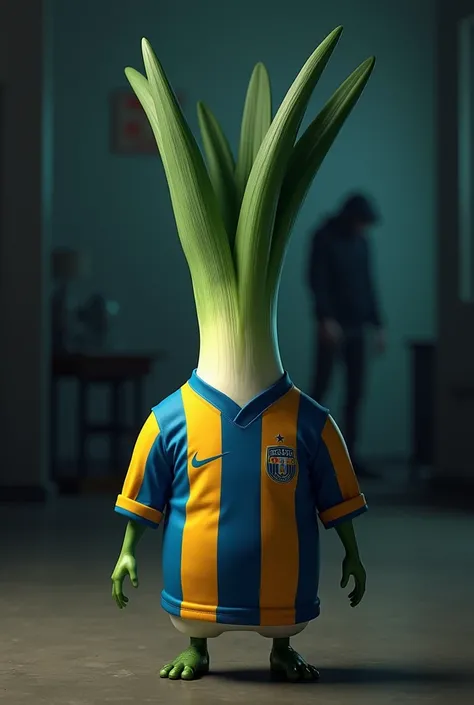  aesthetic Create a photo of a leek with the Boca Juniors t-shirt, that has a thief 