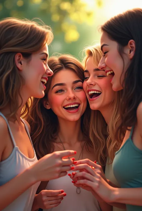 Several teenage girls laughing