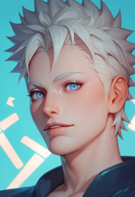 blue eyes with triangle symbols and all connecting and a dark blue line on a light blue background, an eye similar to a naruto sharingan, an eye ability