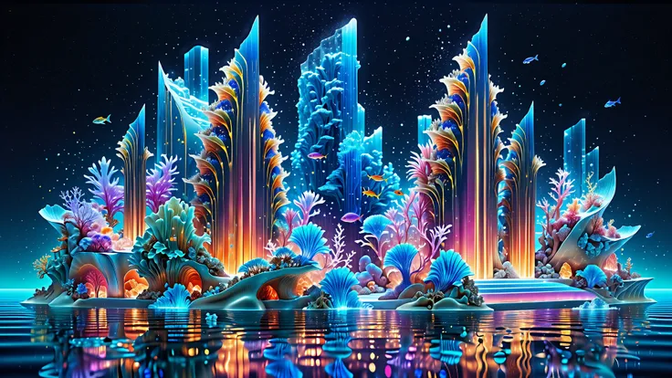 A Masterpiece In 32K Resolution, Supreme Quality, Super Detail, Official Art, Very High-Resolution 32K Wallpaper, Beautiful And Aesthetic, Ultra-Detailed Features, Awe-Inspiring Detail. A Stunning 32K Gaming Illustration Of An Underwater City Inspired By A...