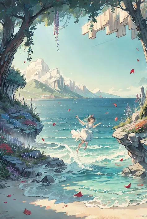  Scenery，antiquity，Sea of Flowers， Petal Flying Dance 