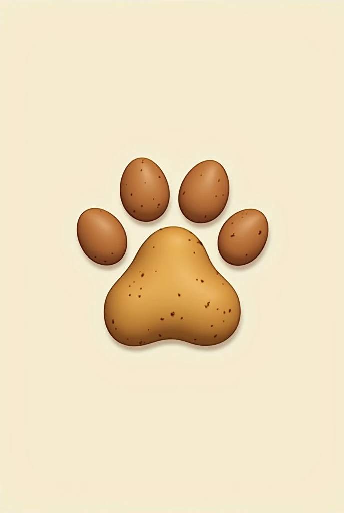 I need help to generate a logo for my shop that sale dog treats, all natural-organic, named: Pawtato. Picture should have pet paw and potato, logo shop name with the slogan organic- natural. With clean and aesthetic vibe and 3D