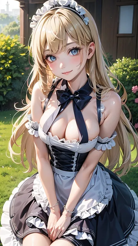  Beautiful 18 year old girl ,  big eyes,  Big Breasts , Petite and slim , 8K,   Top Quality , (Very detailed head : 1.0), ( very detailed face : 1.0), (Very detailed head 发: 1.0), Maid uniform,  Very detailed official illustration,  cute anime style ,  cle...