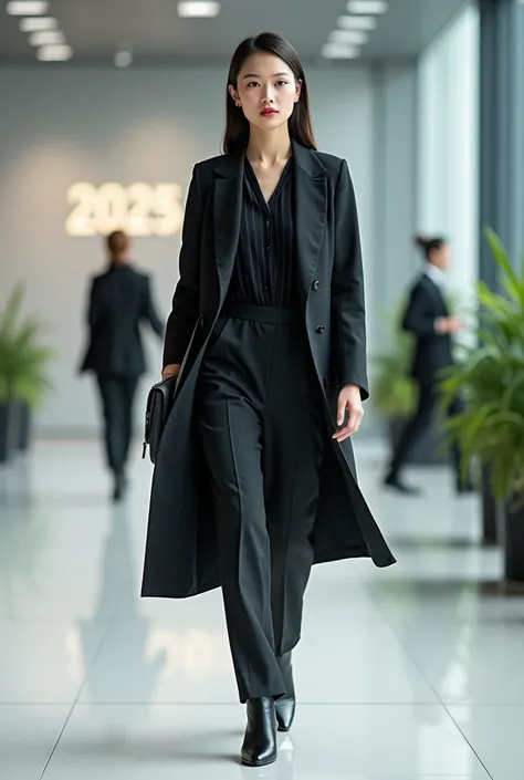 Office wear for women not formal ,elegant. Trand in 2025. Please  
sketch 