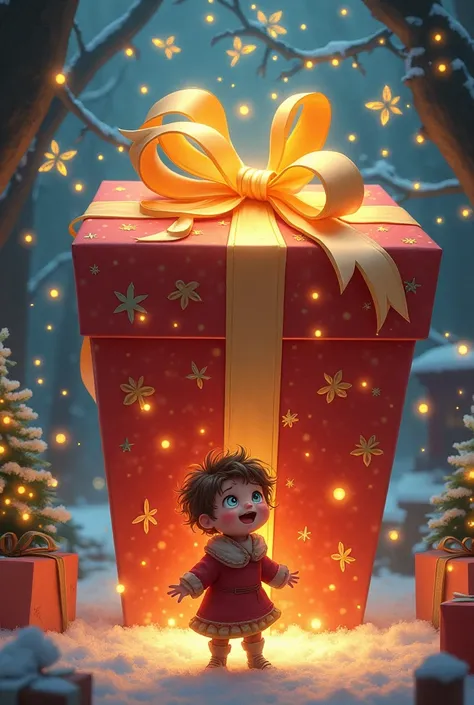 Picture of a  given a gift equal to santa

