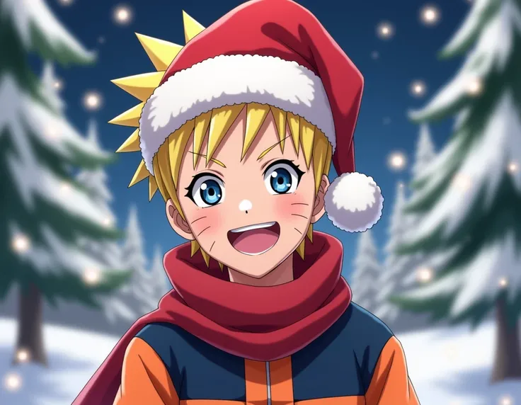 Naruto Wearing a santa hat