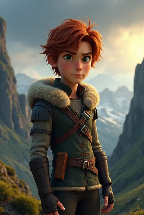 Hiccup of “how to train your dragon” realistic teenage version 