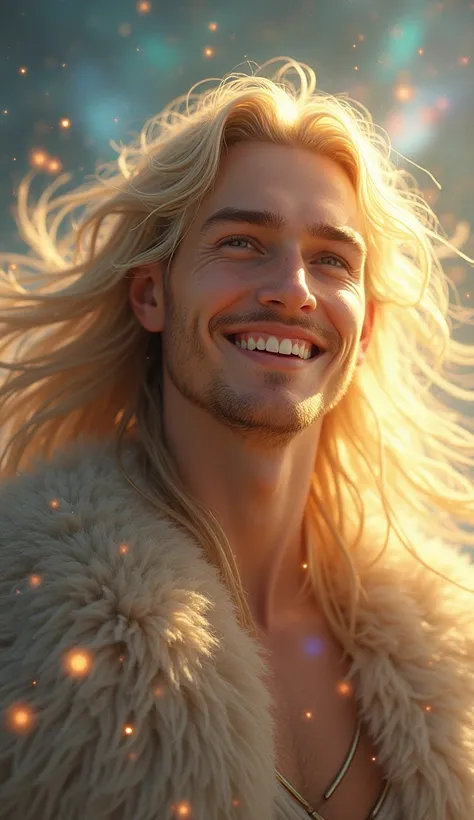 God Baldur smiling hyper realistic