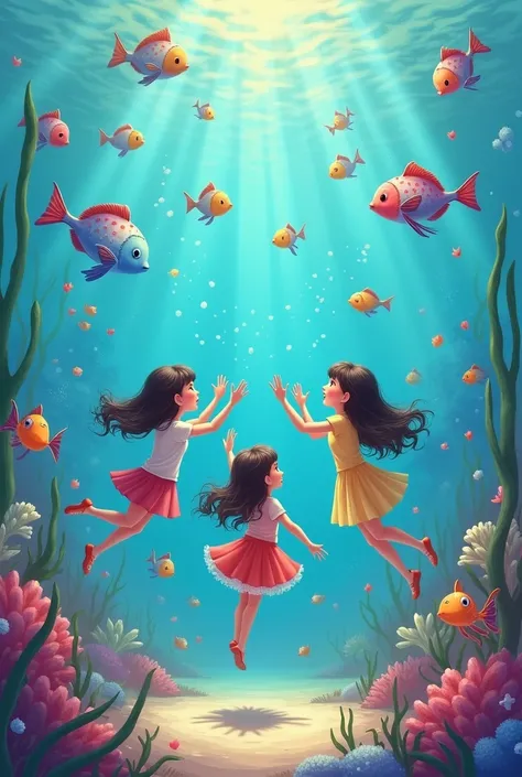 Girls plus  fish