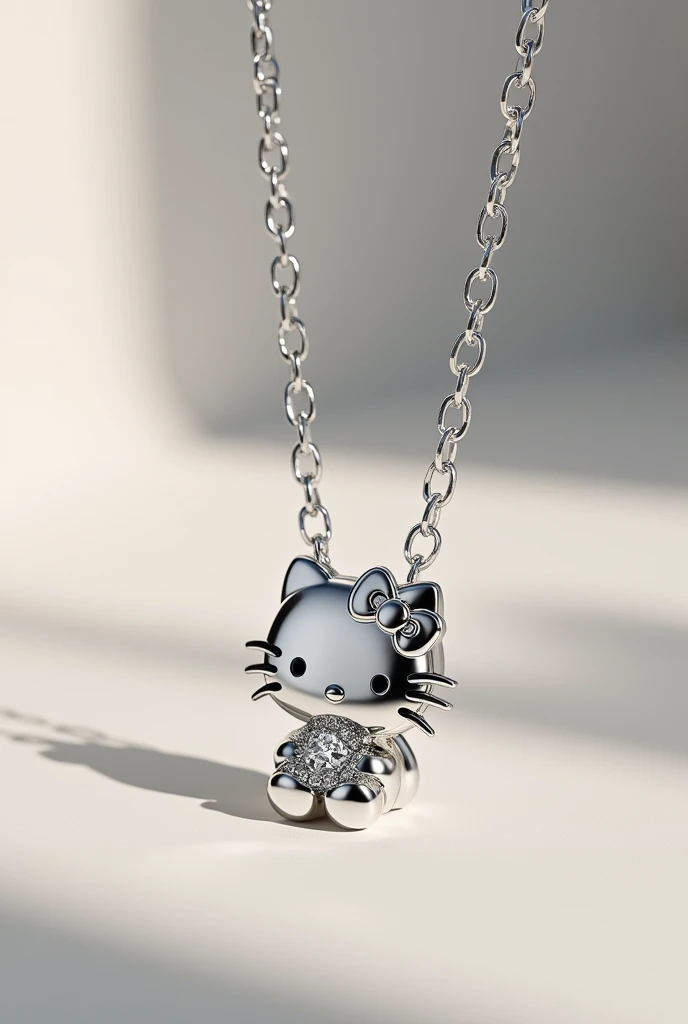 A beautiful silver hello kitty necklace 