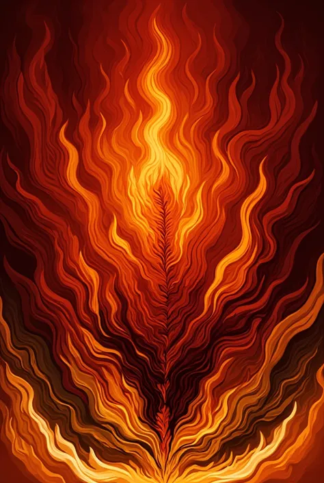 A scene full of flames， red，abstract， no one