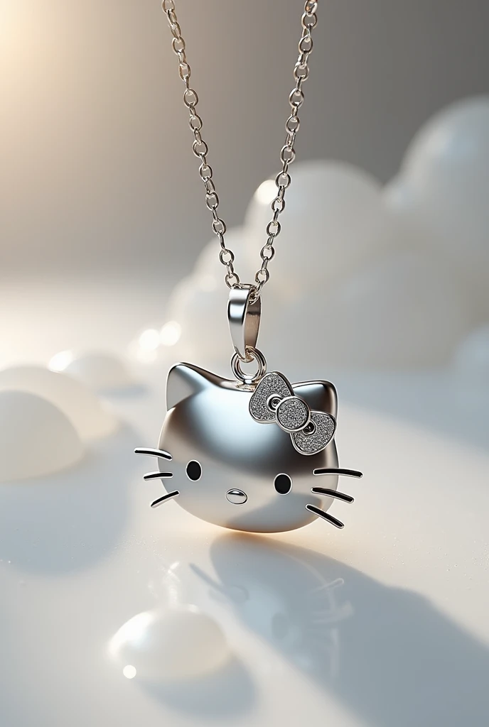 A beautiful silver hello kitty necklace 