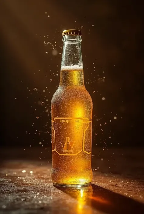 the background should be dark brown ,  dont forget that theres beer in the bottle and add sprayed water drops for freshness